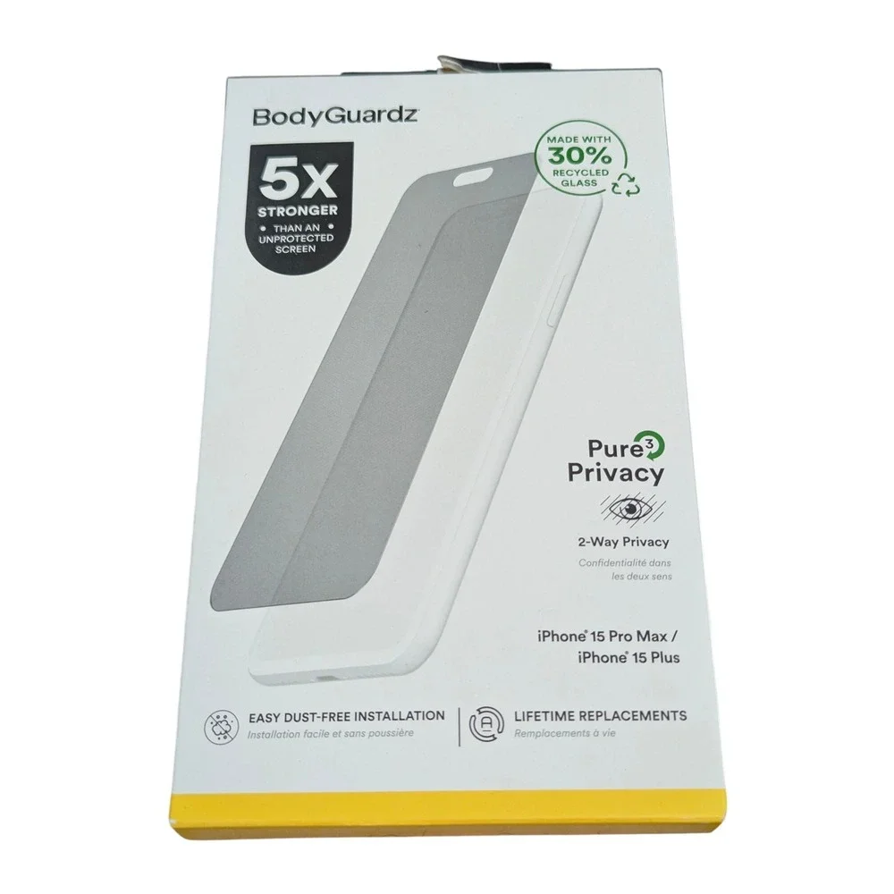 Mm2N BodyGuardz 2-way Privacy‎ Glass Screen Protector - Iphone 16+ / 15PM / 15+
